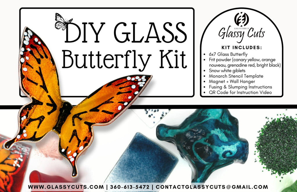 GlassyCuts DIY Glass Butterfly Kit. Comes with System 82 Float Glass materials to make your own Easy to make Glass Butterfly!