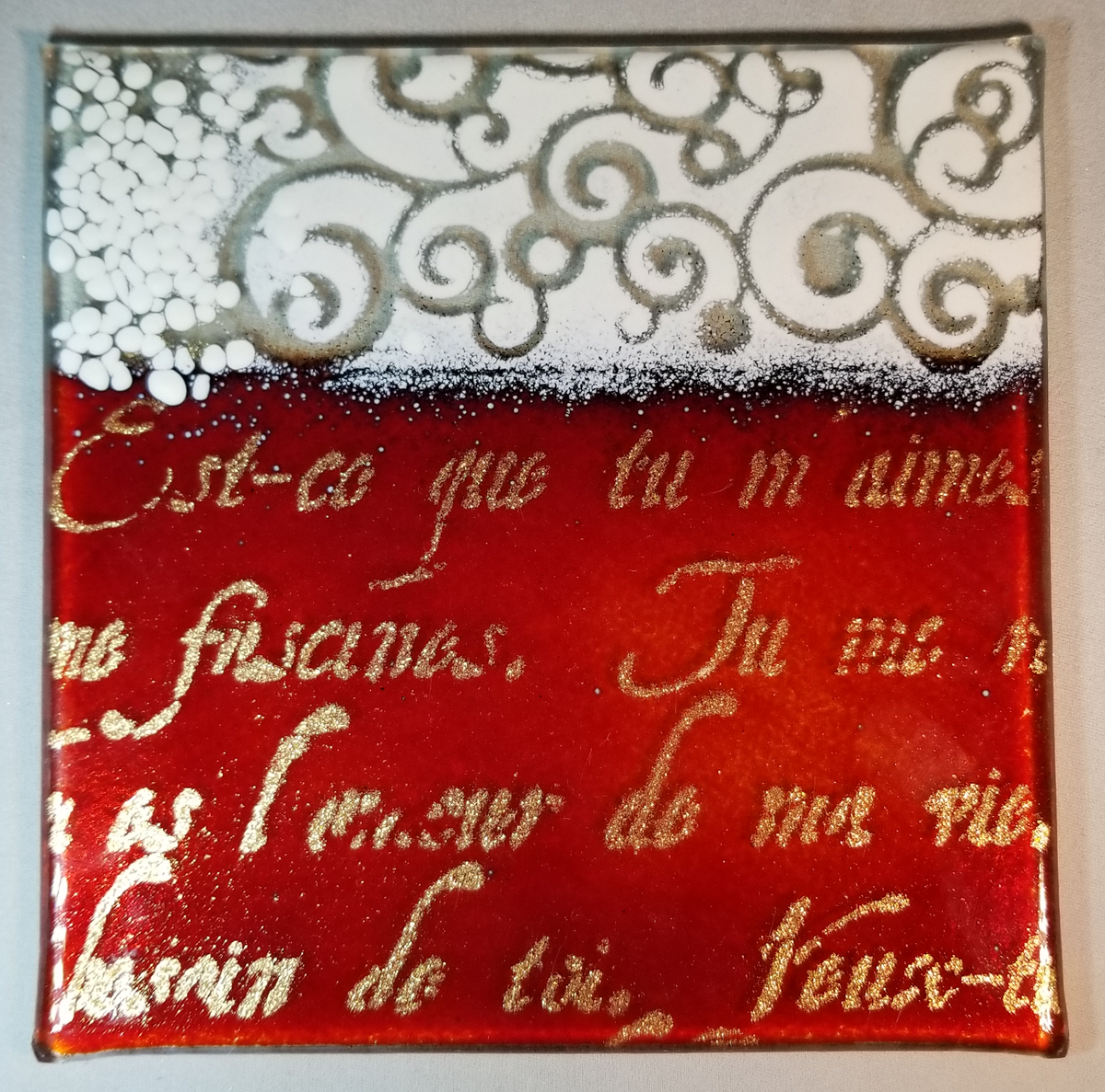 Red and White Persian Writing